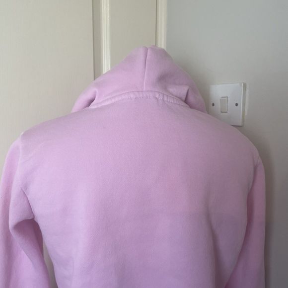 Hype Script Size 13 Years Crop Hoodie Girls OTH Hoody Hooded Top Tape Baby Pink - Picture 9 of 14